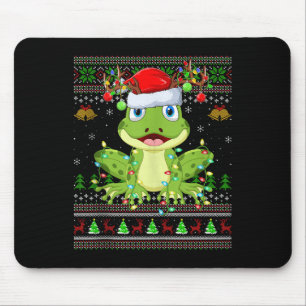 Funny Frog Ugly Christmas Sweaters Holiday Santa C Mouse Pad
