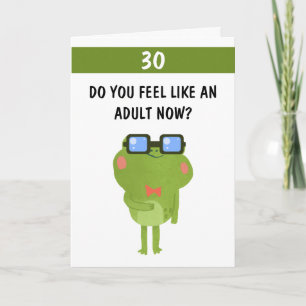 Funny Frog White Custom Son 30th Birthday Card