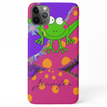 Funny Frog with Flower & custom Name