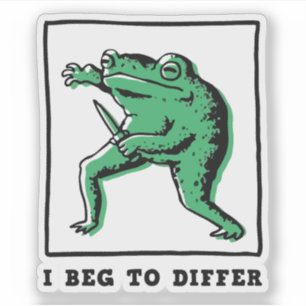 Funny Frog with Knife – "I Beg to Differ" Meme