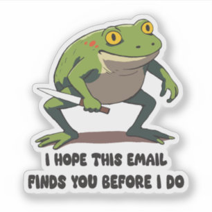 Funny Frog With Knife Meme Quote