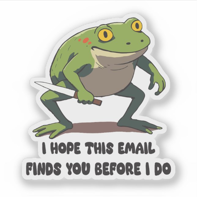 Funny Frog With Knife Meme Quote (Front)