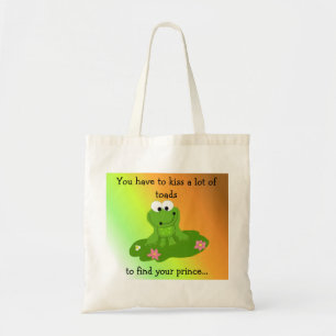 Funny Frog with Saying Tote Bag