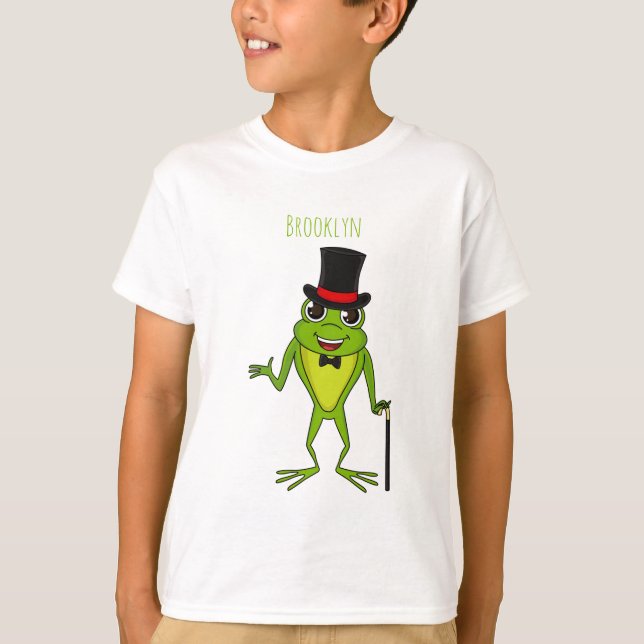 Funny frog with top hat cartoon (Front)