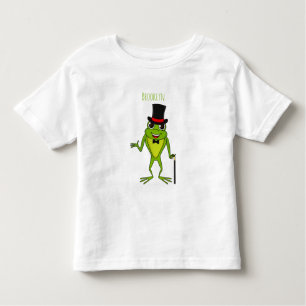 Funny frog with top hat cartoon