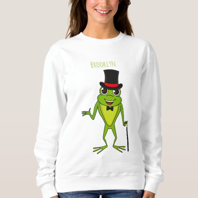 Funny frog with top hat cartoon (Front)