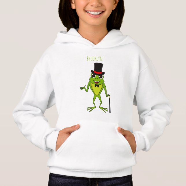 Funny frog with top hat cartoon (Front)