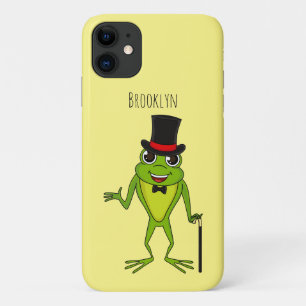 Funny frog with top hat cartoon Case-Mate iPhone case
