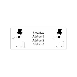 Funny frog with top hat cartoon rubber stamp