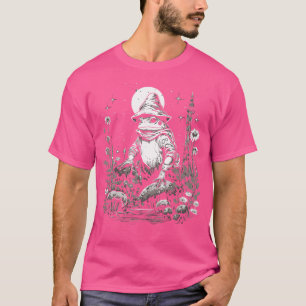 Funny Frog Wizard Cottagecore Mushroom T-Shirt