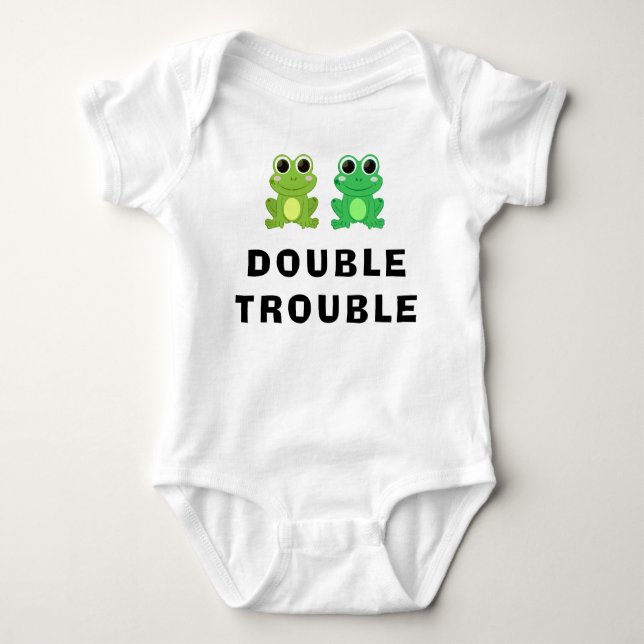 Funny Frogs Double Trouble Baby Bodysuit (Front)