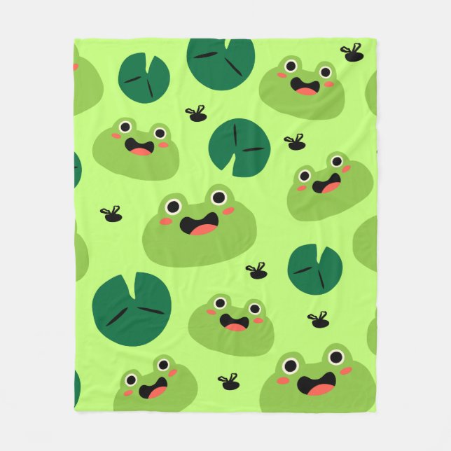 Funny frogs fleece blanket (Front)