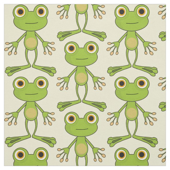 Funny frogs green animals cute  childish template fabric (Swatch)