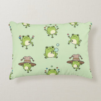 Funny Frogs on the Go Decorative Cushion