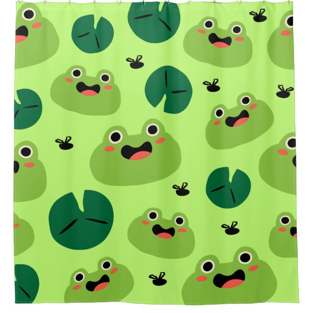 Funny frogs shower curtain (Front)