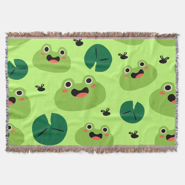 Funny frogs throw blanket (Front)
