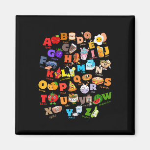 Funny Fruit And Foodie Alphabet Abcs Kindergarten Magnet