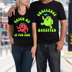 Funny Fruit Custom Name Matching Running Couples T-Shirt