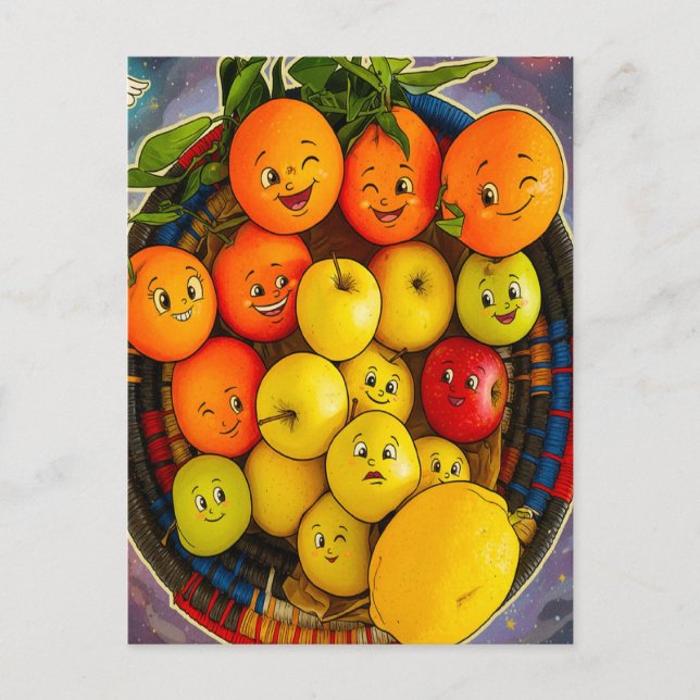 FUNNY FRUIT DESIGN  POSTCARD (Front)