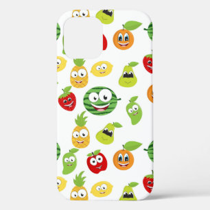 Funny Fruit Gums With Faces Pattern iPhone 12 Case