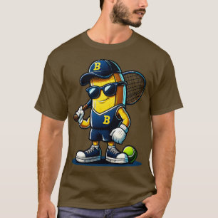 Funny Fruit Lover Banana Playing tennis ball Playe T-Shirt