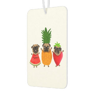 Funny Fruit Pug Cute Dog Gift   Pet Lover  Car Air Freshener