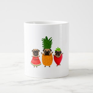 Funny Fruit Pug Cute Dog Gift Pet Lover Large Coffee Mug