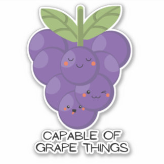 Funny fruit pun grapes kawaii for laptop