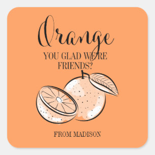 Funny Fruit Pun Orange Valentine Sticker