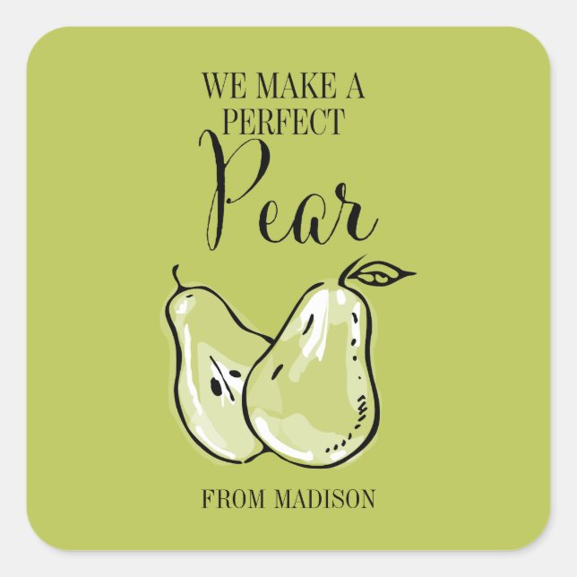 Funny Fruit Pun Perfect Pear Valentine Sticker (Front)