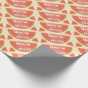 Funny fruit pun you're one in a million (melon) wrapping paper