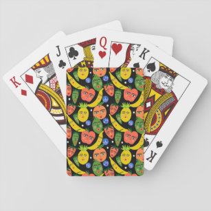 Funny Fruit Salad Whimsical Colourful Playing Cards
