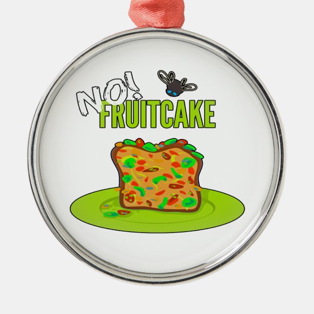 Funny Fruitcake   Metal Tree Decoration (Front)