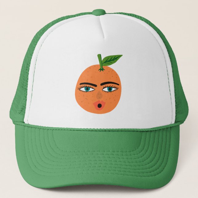Funny Fruits Orange Citrus Trucker Hat (Front)