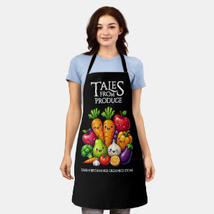 Funny Fruits Veggies Tales from Produce Grocery Apron
