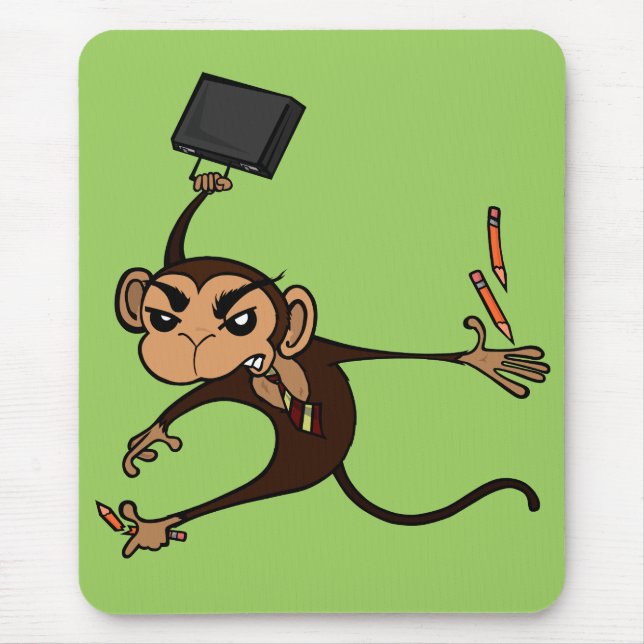 FUNNY FRUSTRATED MONKEY VERTICAL MOUSE PAD (Front)