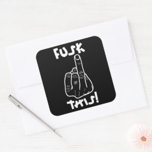 Funny frustration expression (fake f-bomb) v1 square sticker