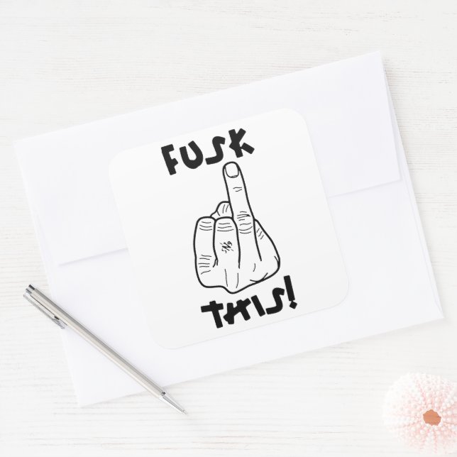 Funny frustration expression (fake f-bomb) v1 square sticker (Envelope)