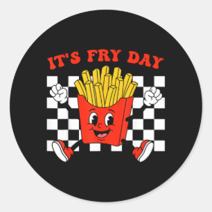 Funny Fry Day Friday French Fries Snack Fast Food Classic Round Sticker