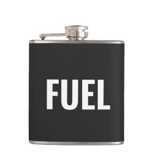 Funny Fuel black white minimalist cool Hip Flask