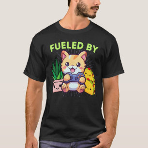 Funny Fueled By Cats Plants & Tacos Gaming T-Shirt