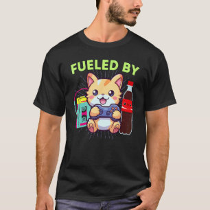 Funny Fuelled By Gamer Cat Soda Pop & The 80s T-Shirt