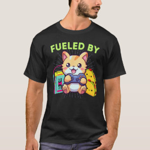 Funny Fuelled By Gaming Cats Tacos & The 80s  Game T-Shirt