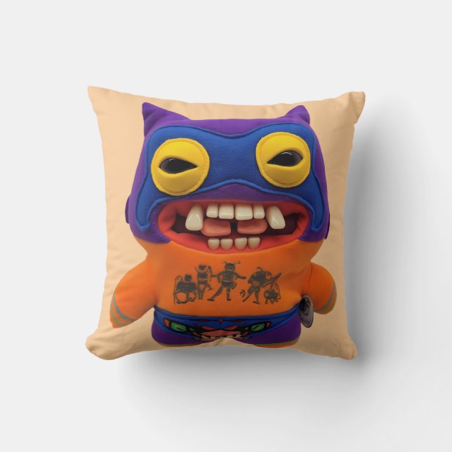 Funny Fugglers Wrestler Quirky Monster Cushion (Front)