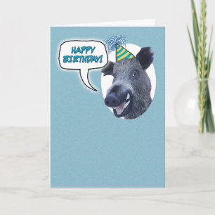 Funny Full Boar Birthday Card