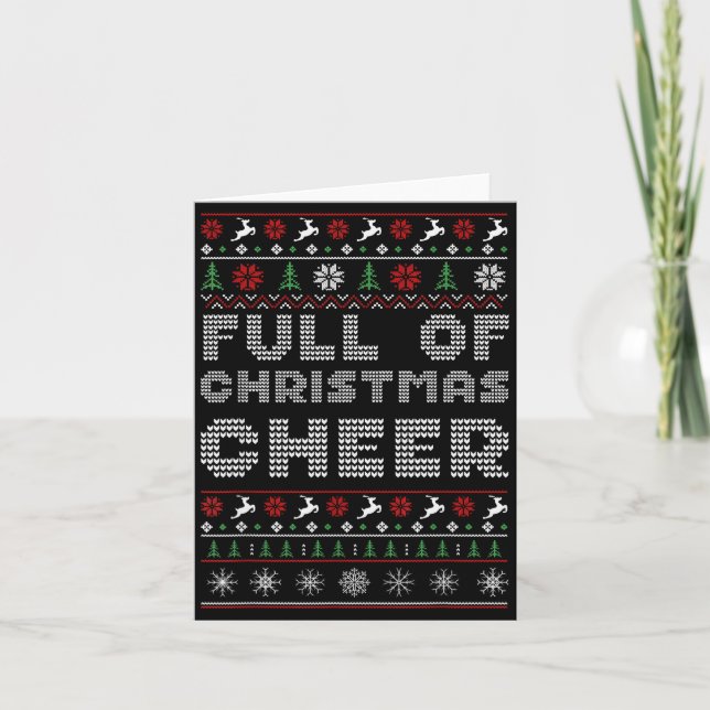 Funny Full Of Christmas Cheer Beer Ugly Matching C Card (Front)