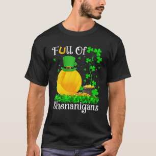 Funny Full Of Shenanigans Beach Volleyball St Patr T-Shirt