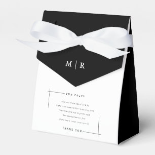 Funny, fun facts minimalist wedding  favour box
