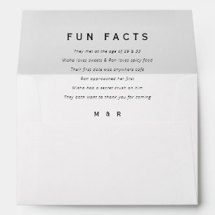 Funny, fun facts return address wedding  envelope