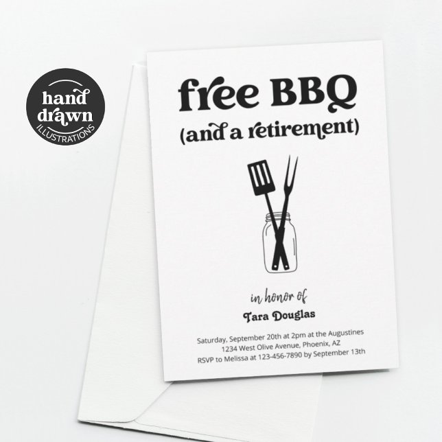 Funny Fun Free BBQ & a Retirement Party Invitation (Creator Uploaded)